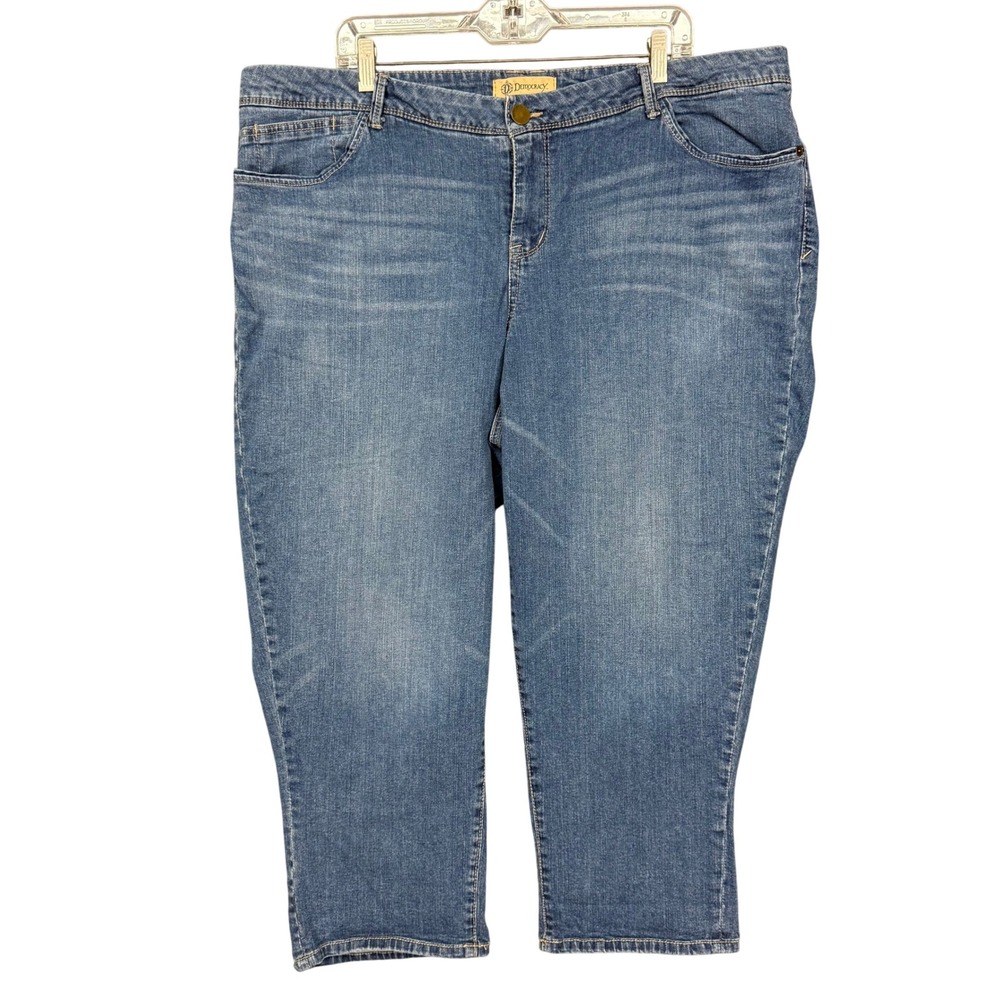 Democracy Girlfriend Jeans Womens 22 Blue Denim Capri Mid Rise WO312D Stretch